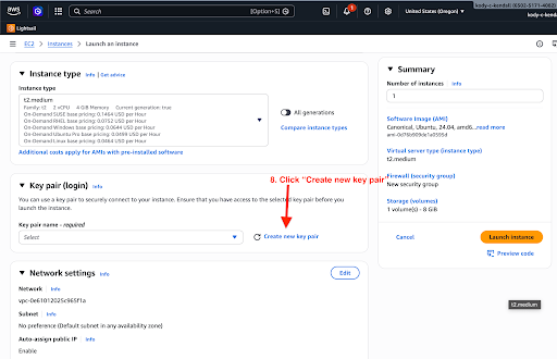 Create Key Pair Link