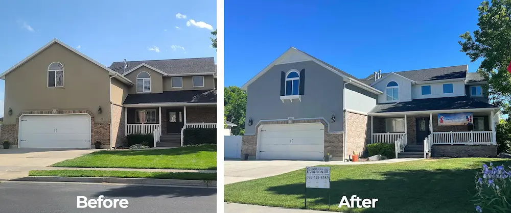 Before and After - Draper Stucco Restoration