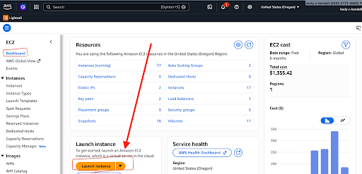 Launch Instance Button
