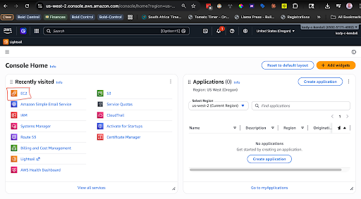 AWS EC2 Dashboard Search